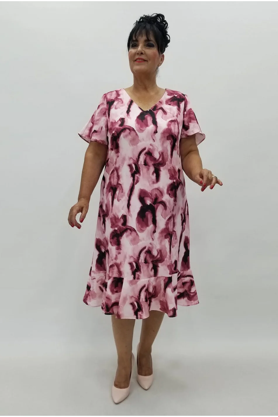 Miraggio Büyük Beden Elbise 99941 BORDO