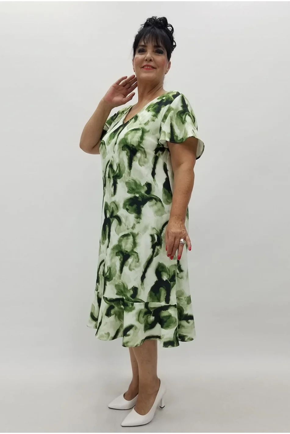 Miraggio Büyük Beden Elbise 99941 YEŞİL