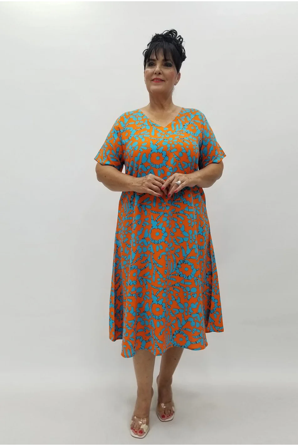 Miraggio Büyük Beden Elbise 99949 ORANJ