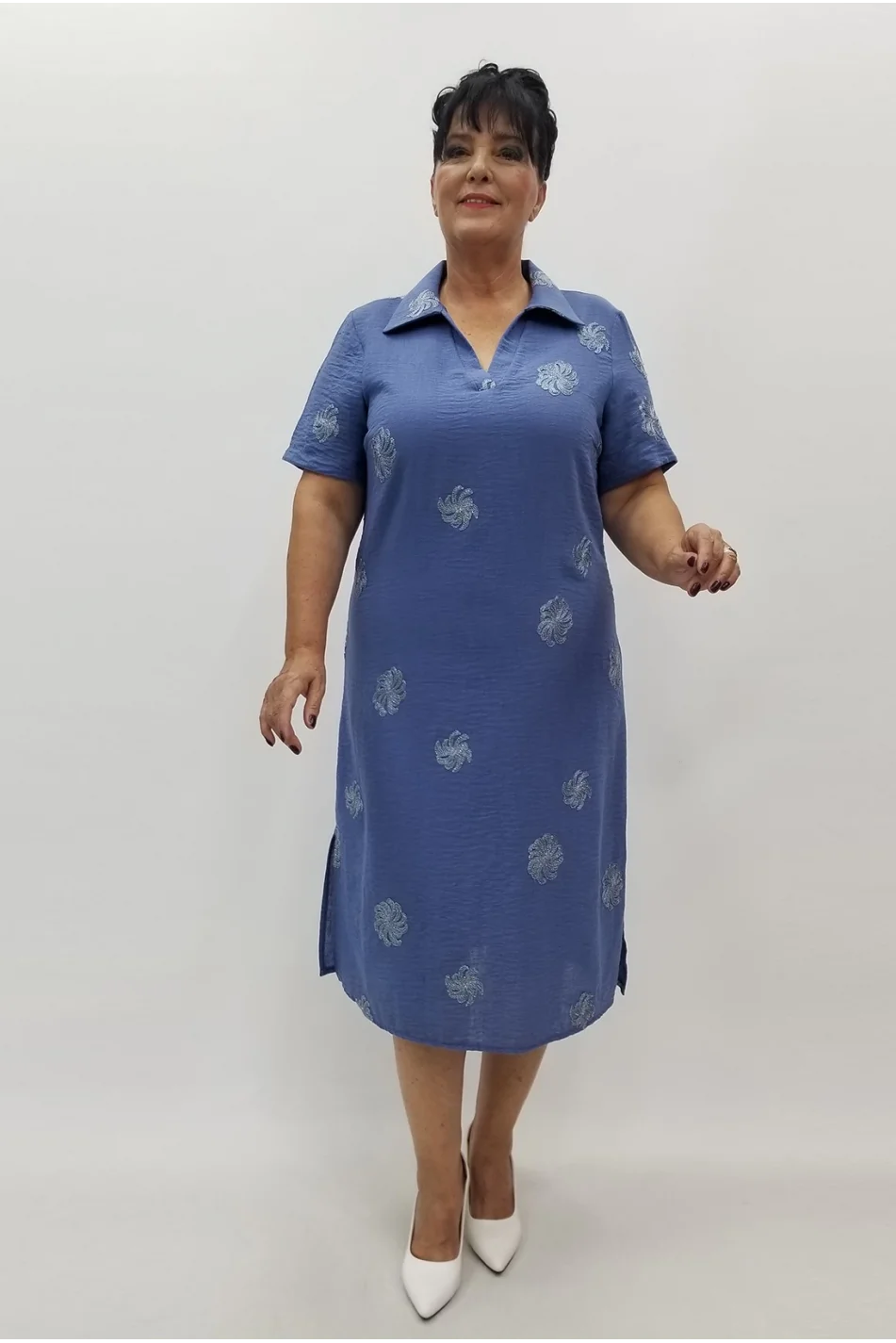 Miraggio Büyük Beden Elbise 99961 İNDİGO