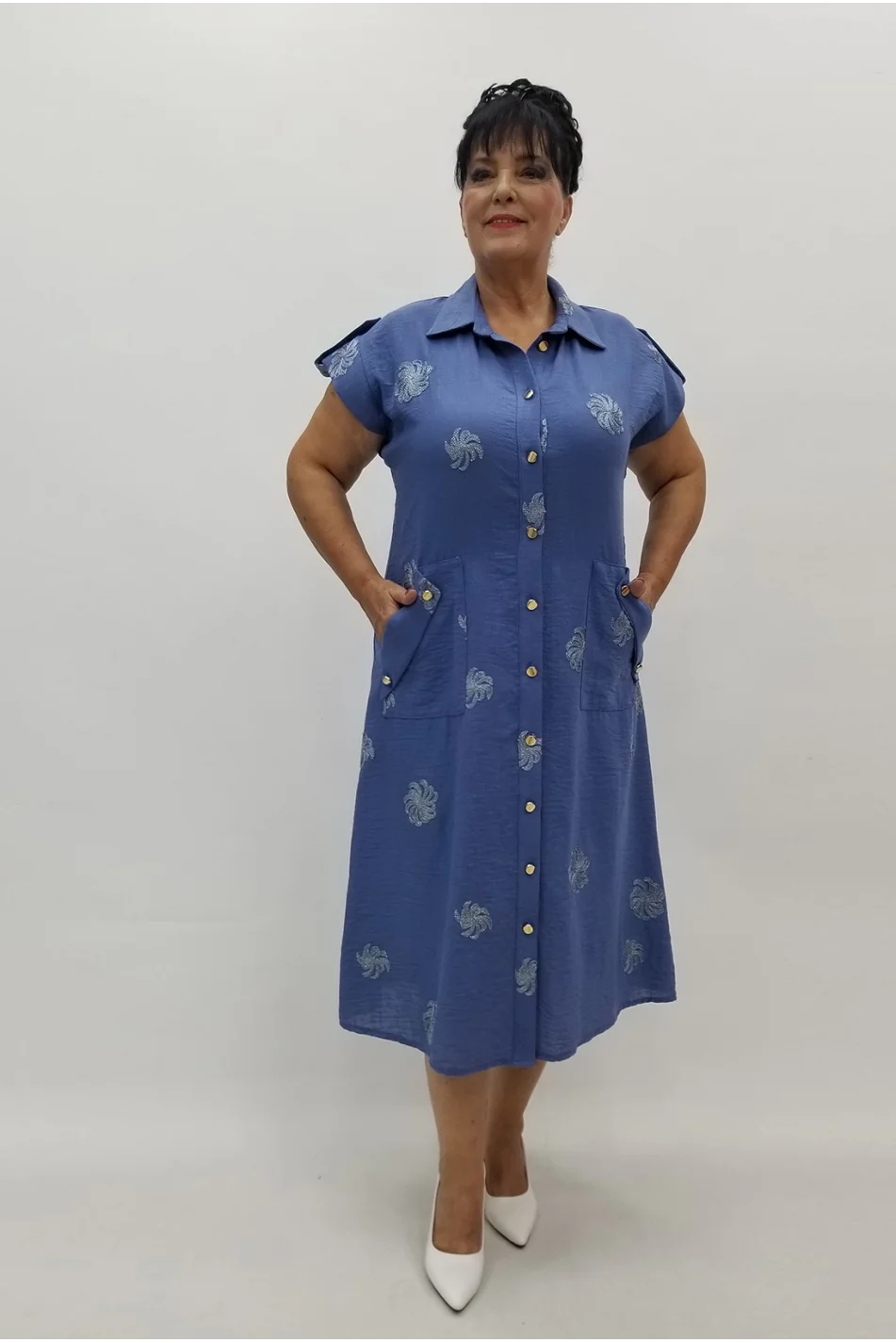 Miraggio Büyük Beden Elbise 99962 İNDİGO