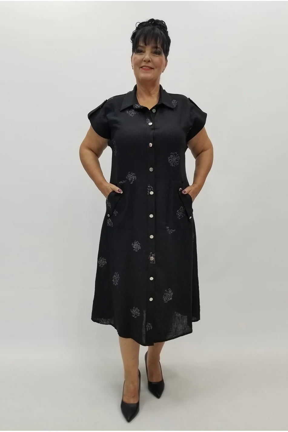 Miraggio Büyük Beden Elbise 99962 SİYAH