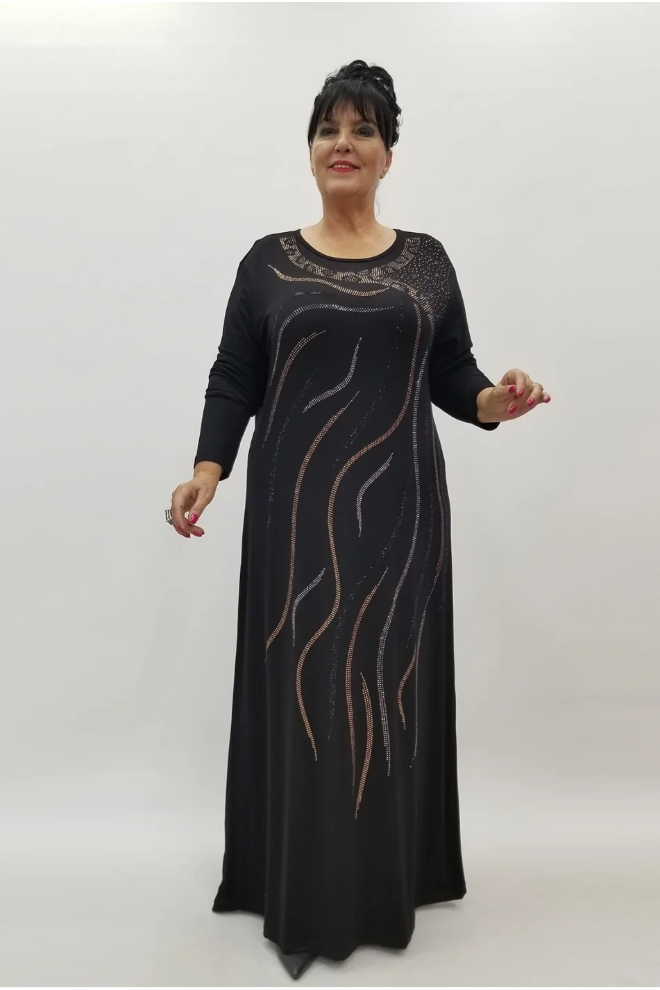 Miraggio Büyük Beden Elbise 99985 SİYAH