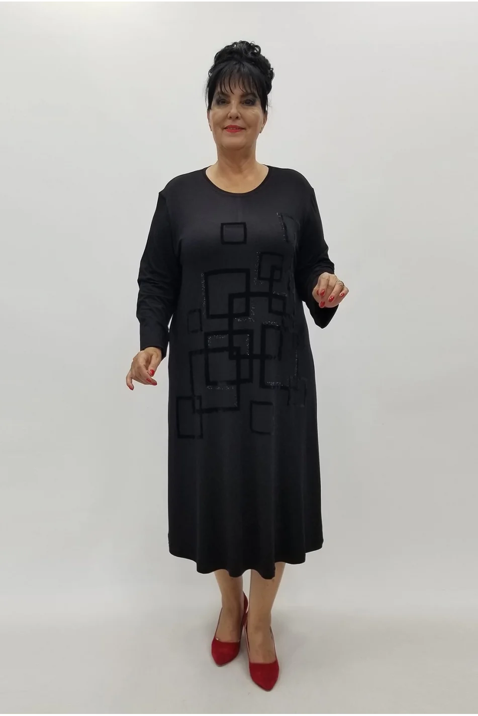 Miraggio Büyük Beden Elbise 99986 SİYAH