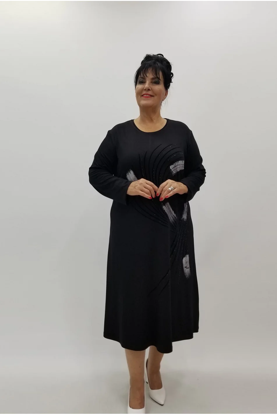 Miraggio Büyük Beden Elbise 99987 SİYAH