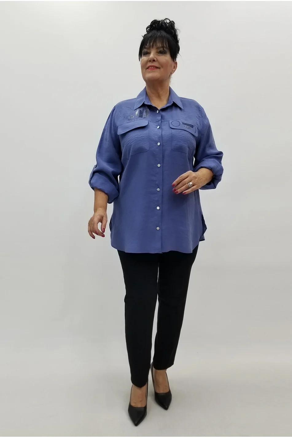 Miraggio Büyük Beden Gömlek 4025 MAVİ