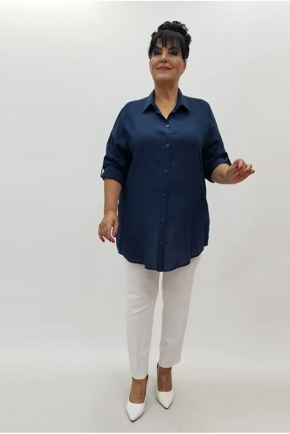 Miraggio Büyük Beden Gömlek 90242 PETROL