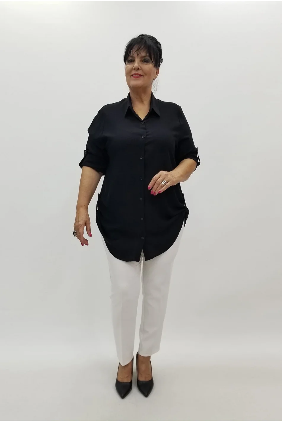 Miraggio Büyük Beden Gömlek 90242 SİYAH