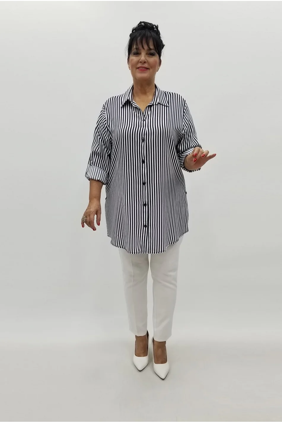 Miraggio Büyük Beden Gömlek 97283 BEYAZ/LACİ