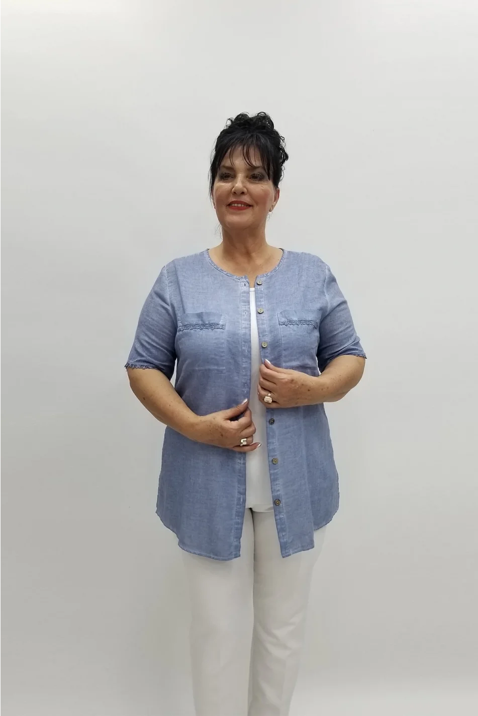 Miraggio Büyük Beden Gömlek 97767 MAVİ