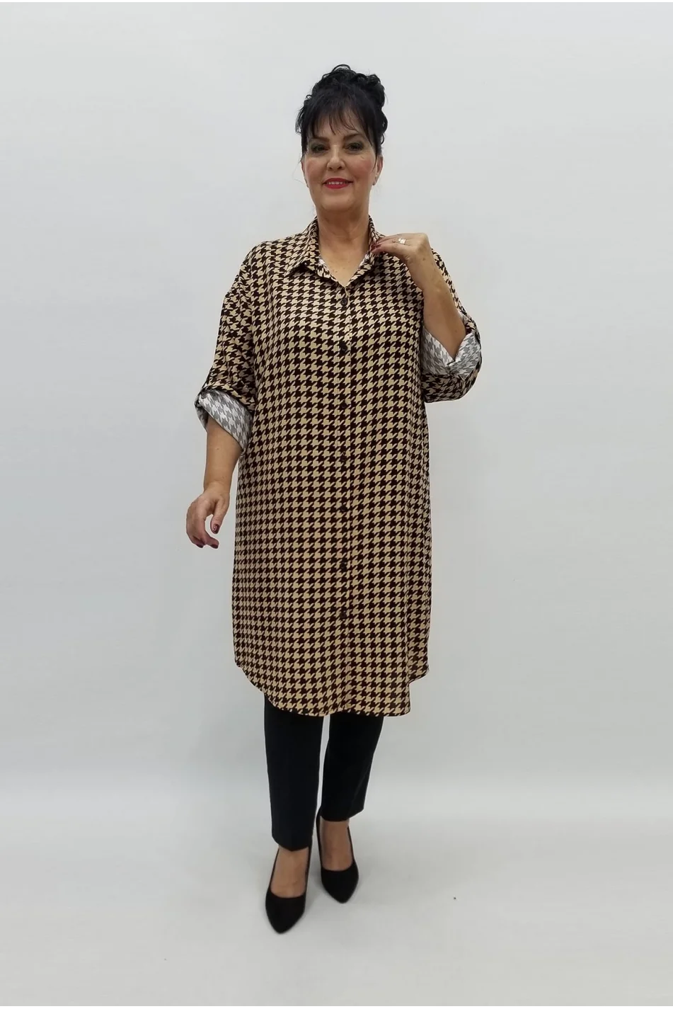 Miraggio Büyük Beden Gömlek 98010 BEJ