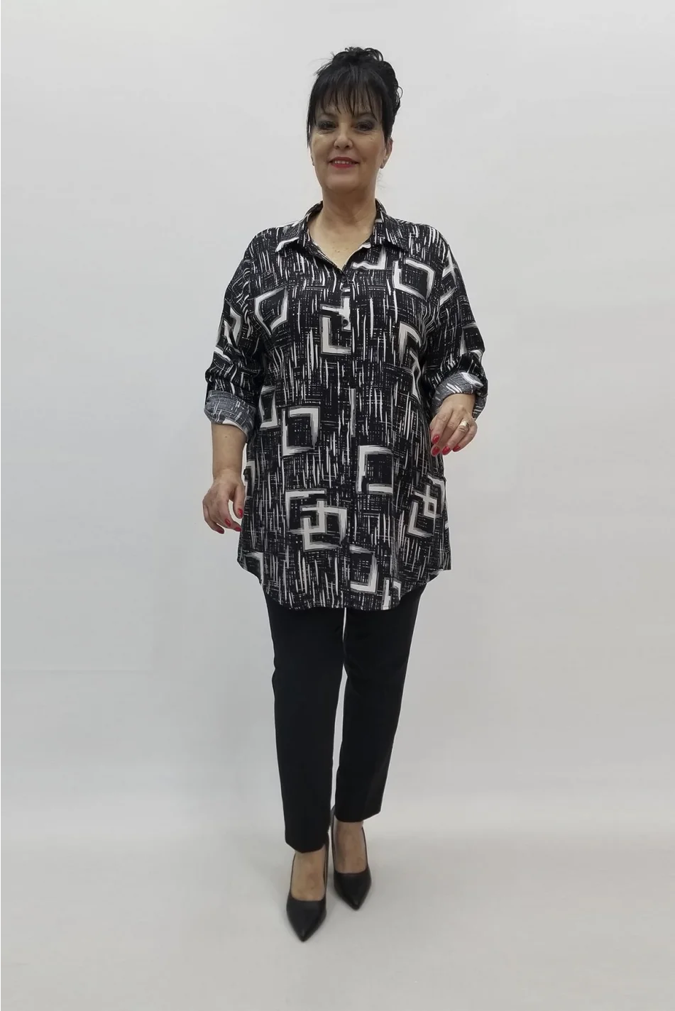 Miraggio Büyük Beden Gömlek 98562 SİYAH