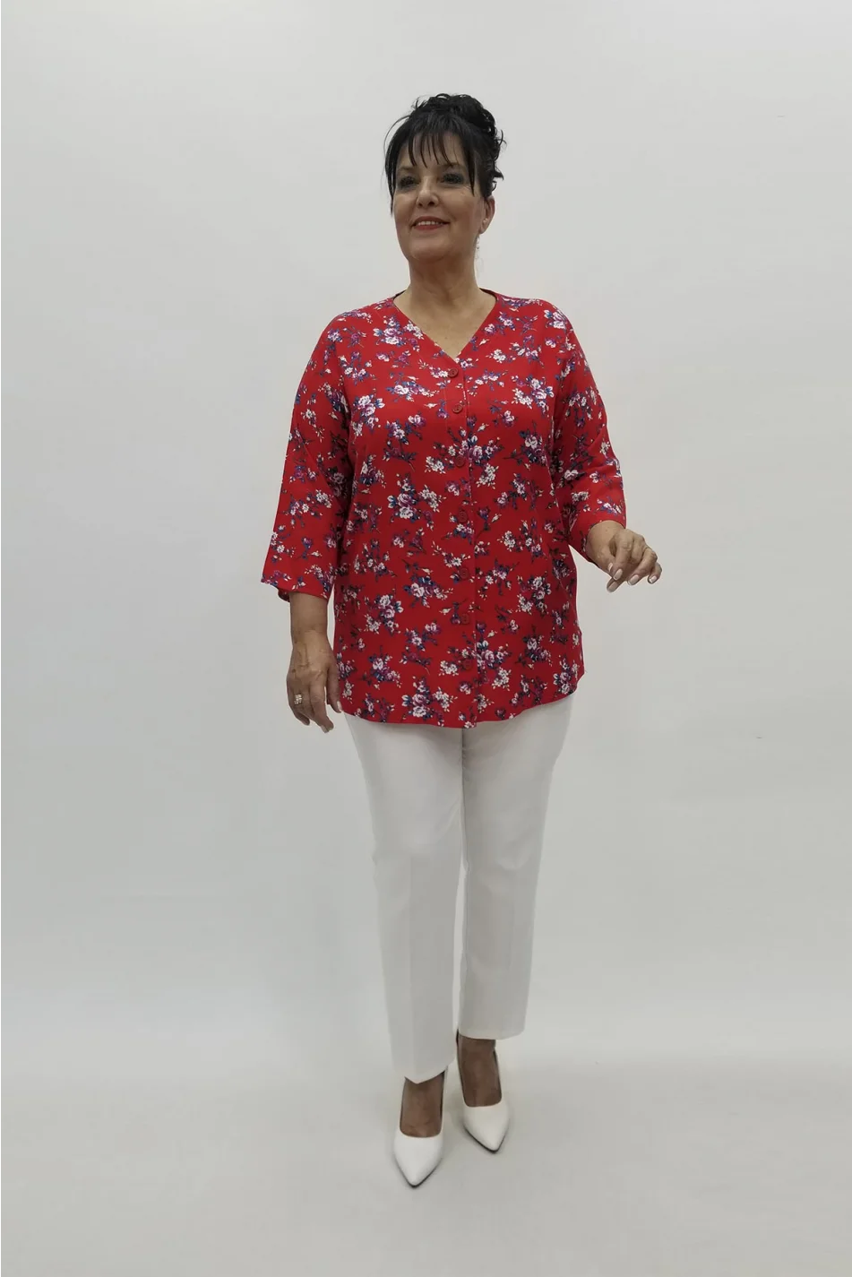 Miraggio Büyük Beden Gömlek 98842 KIRMIZI