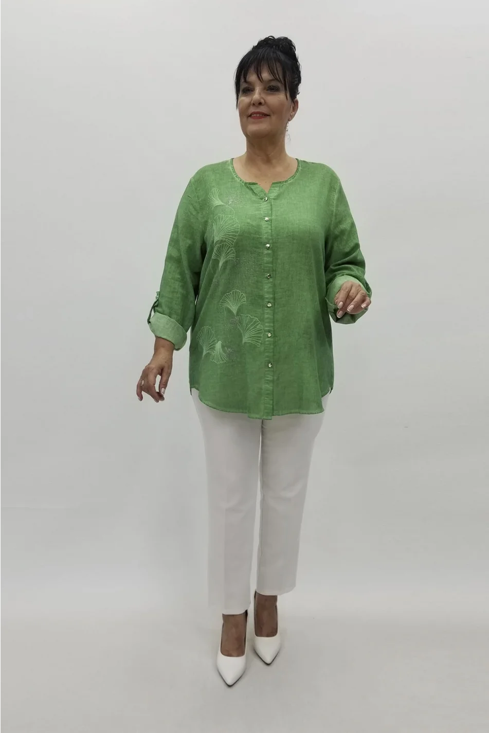 Miraggio Büyük Beden Gömlek 98858 YEŞİL