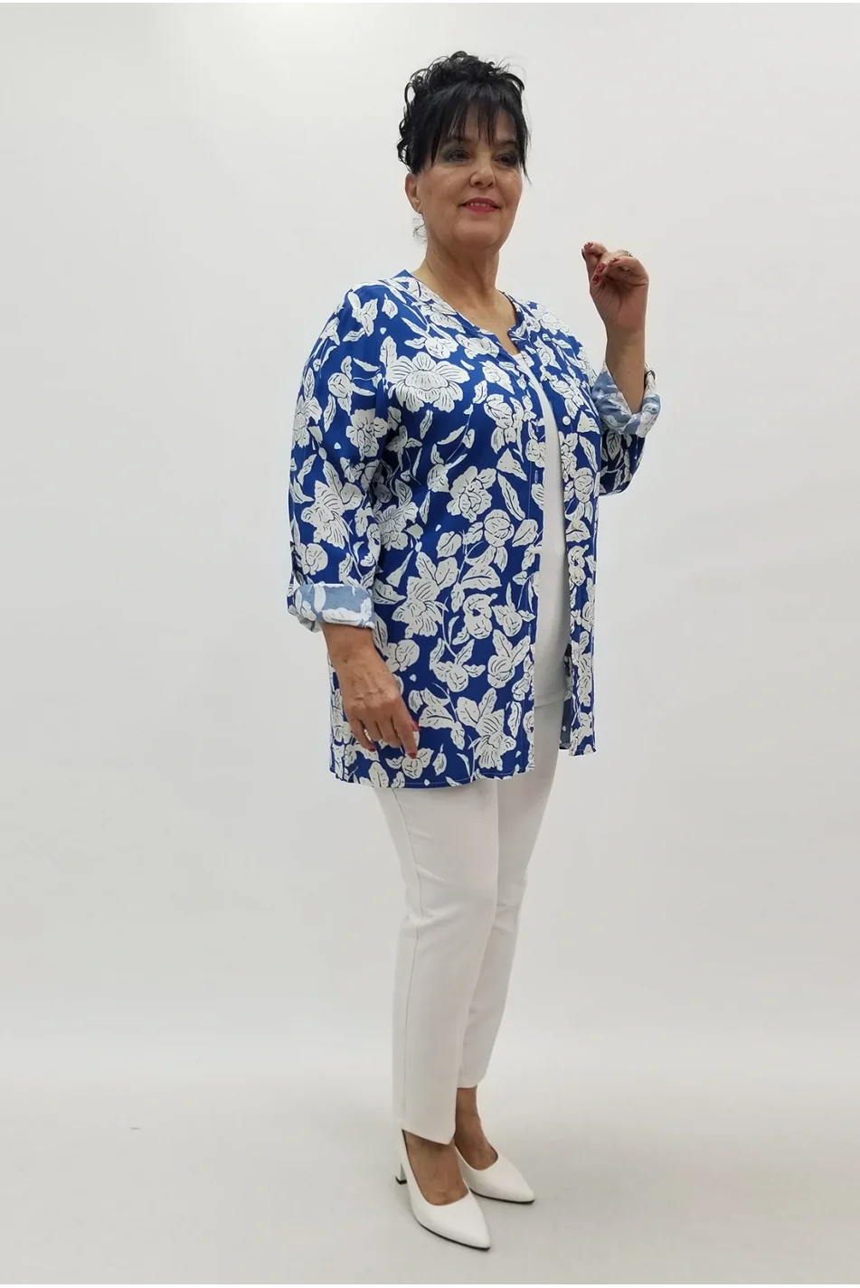 Miraggio Büyük Beden Gömlek 98976 İNDİGO