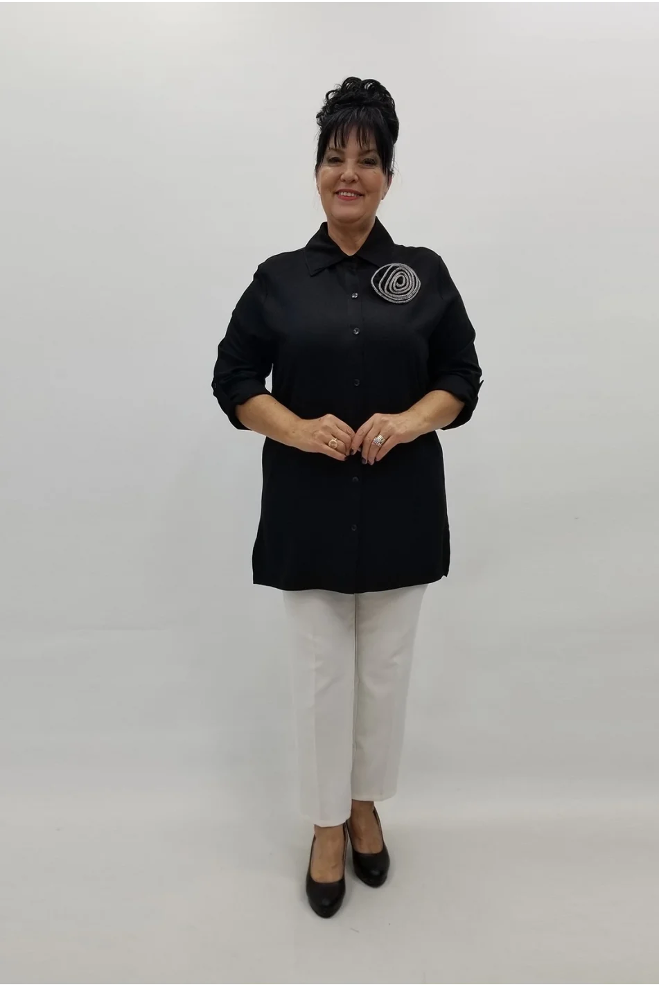 Miraggio Büyük Beden Gömlek 99109 SİYAH