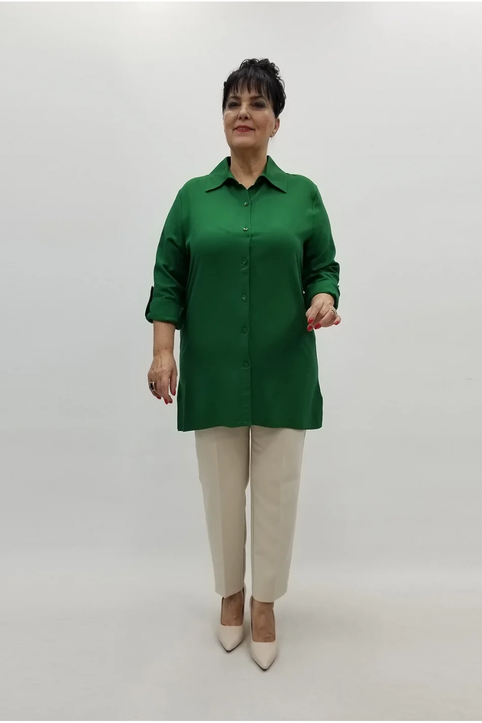 Miraggio Büyük Beden Gömlek 99109 YEŞİL
