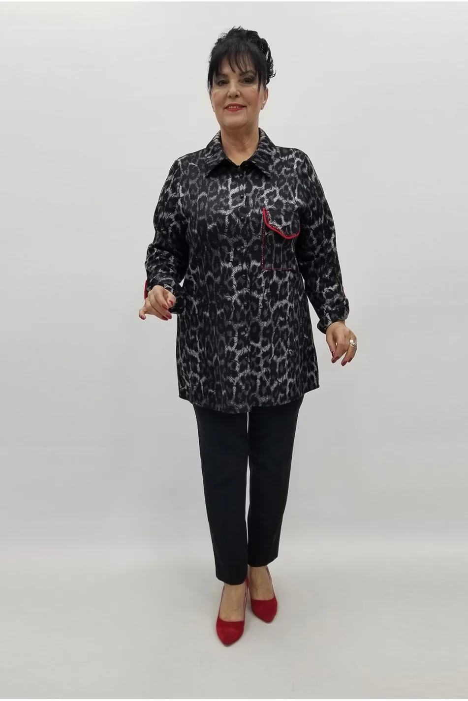 Miraggio Büyük Beden Gömlek 99149 SİYAH