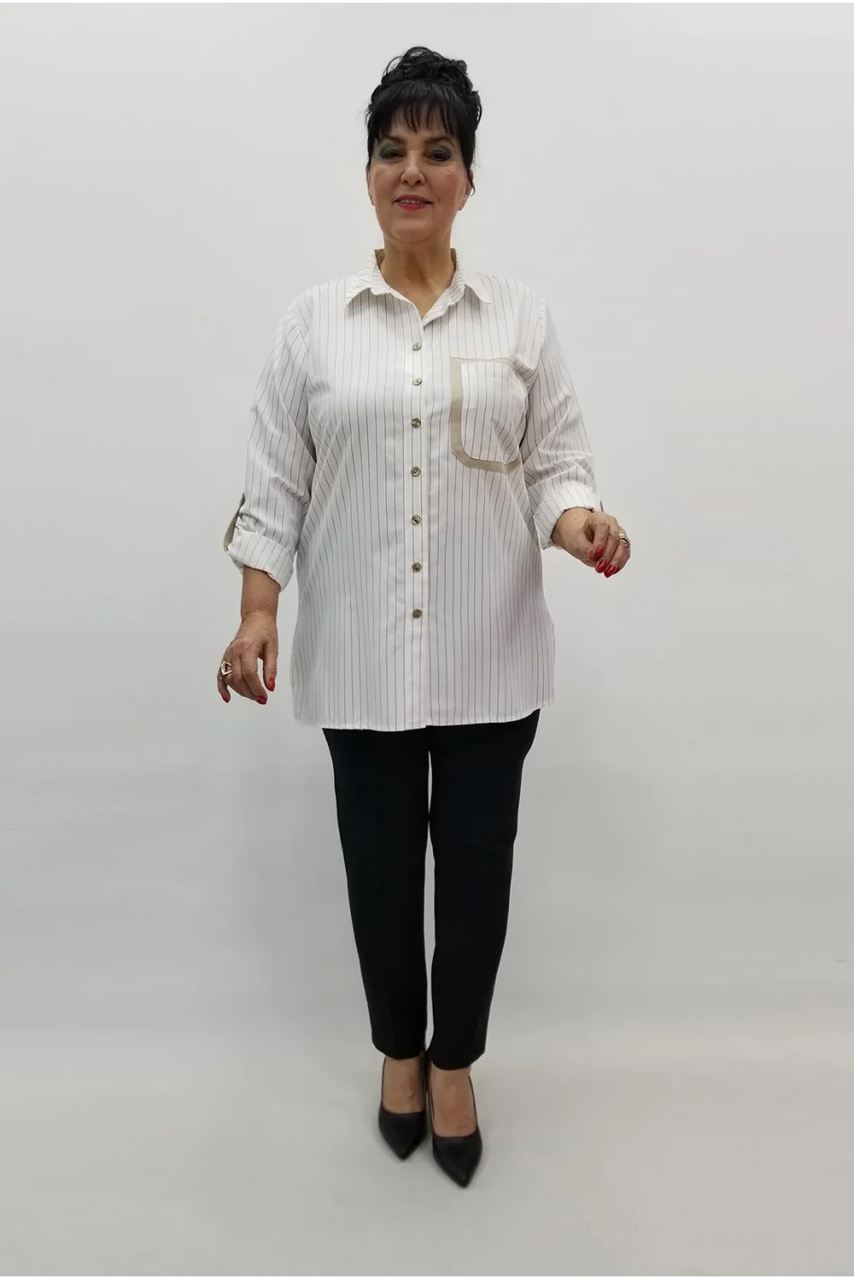 Miraggio Büyük Beden Gömlek 99215 BEJ