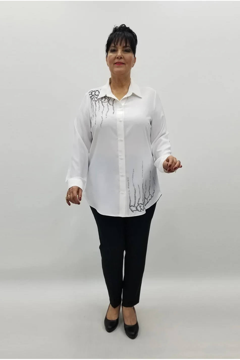 Miraggio Büyük Beden Gömlek 99331 BEYAZ