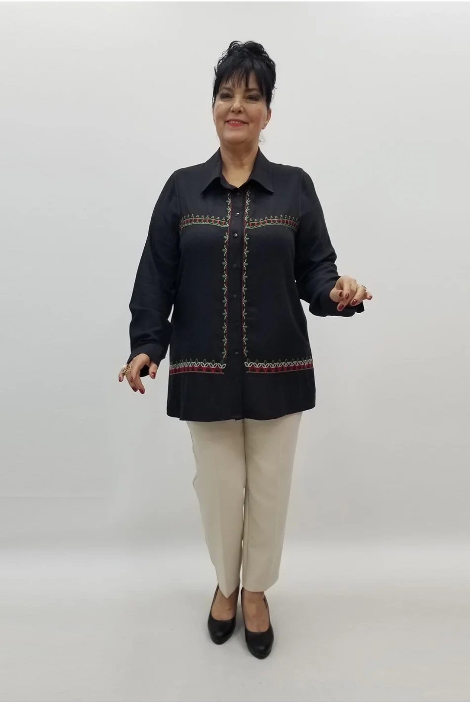 Miraggio Büyük Beden Gömlek 99376 FÜME