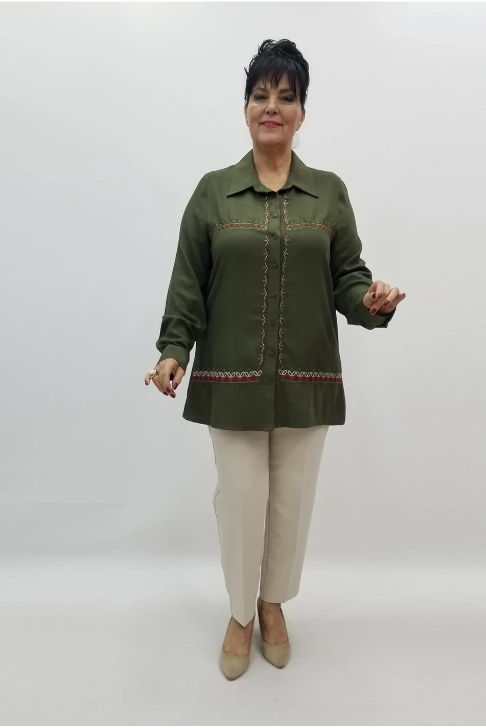 Miraggio Büyük Beden Gömlek 99376 HAKİ