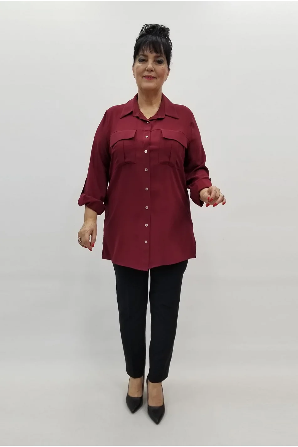 Miraggio Büyük Beden Gömlek 99443 BORDO