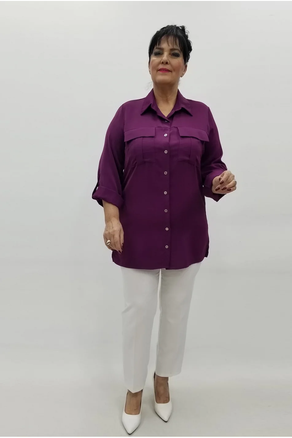 Miraggio Büyük Beden Gömlek 99443 MOR