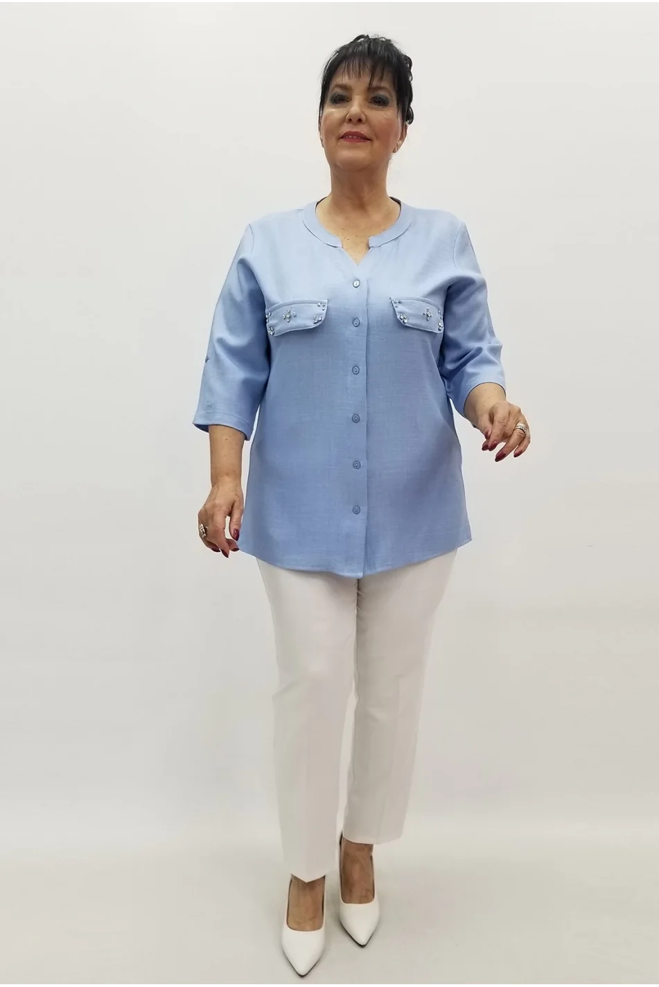 Miraggio Büyük Beden Gömlek 99504 MAVİ