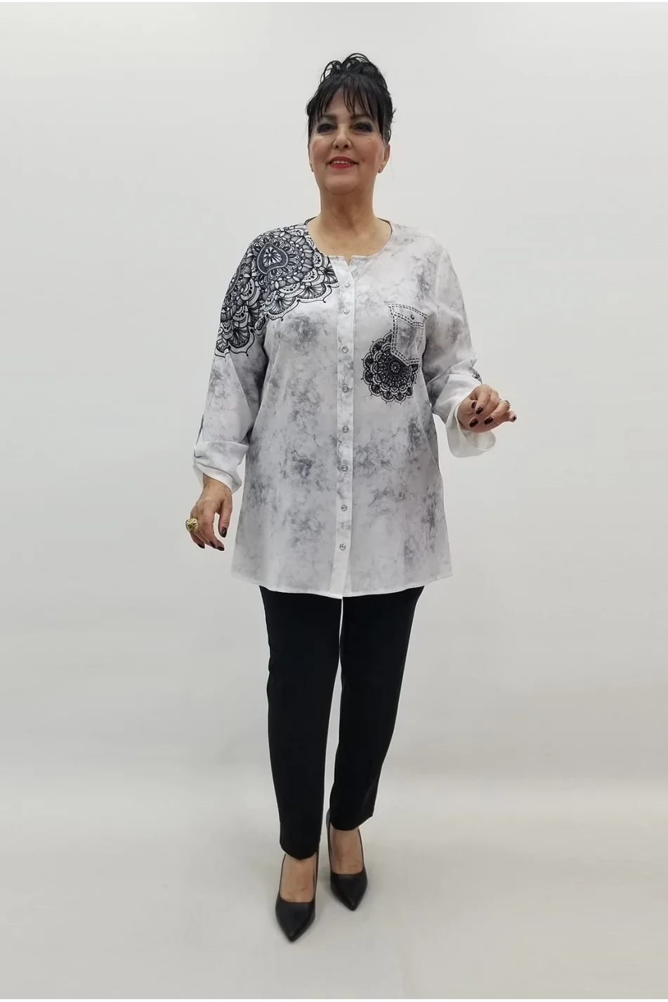 Miraggio Büyük Beden Gömlek 99543 GRİ