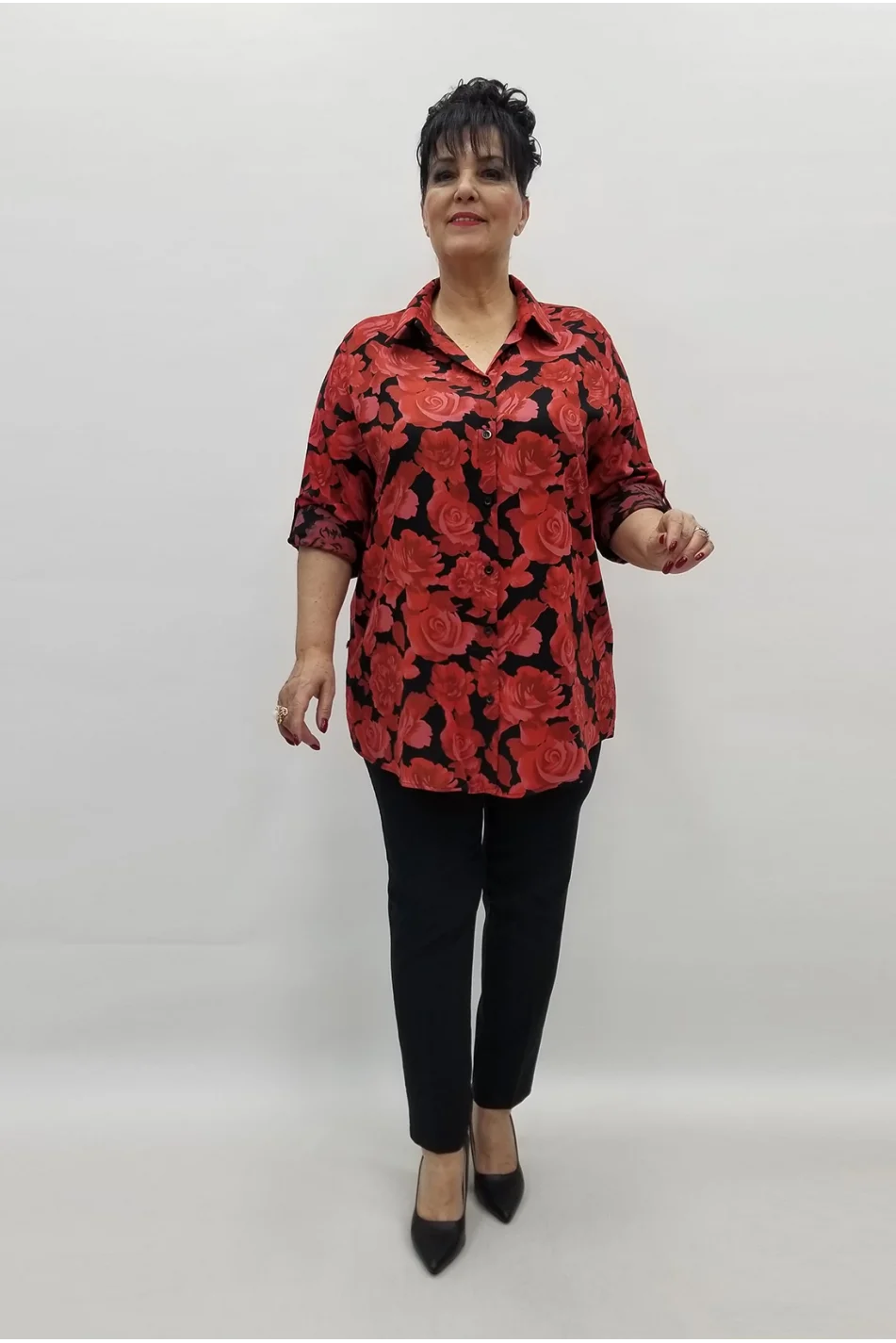 Miraggio Büyük Beden Gömlek 99559 KIRMIZI