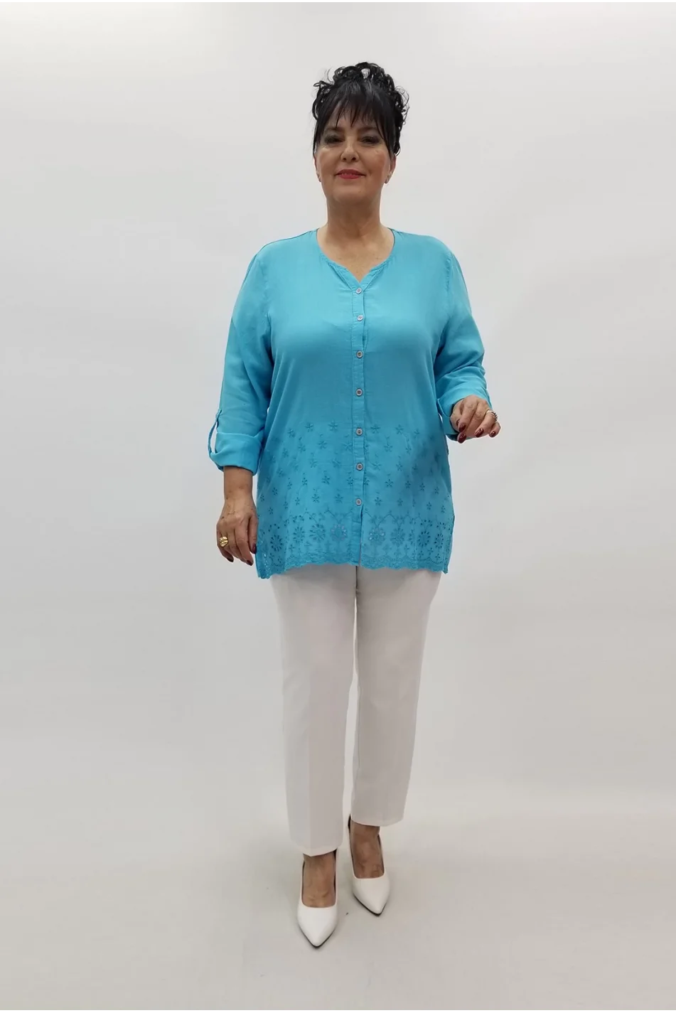 Miraggio Büyük Beden Gömlek 99564 MAVİ