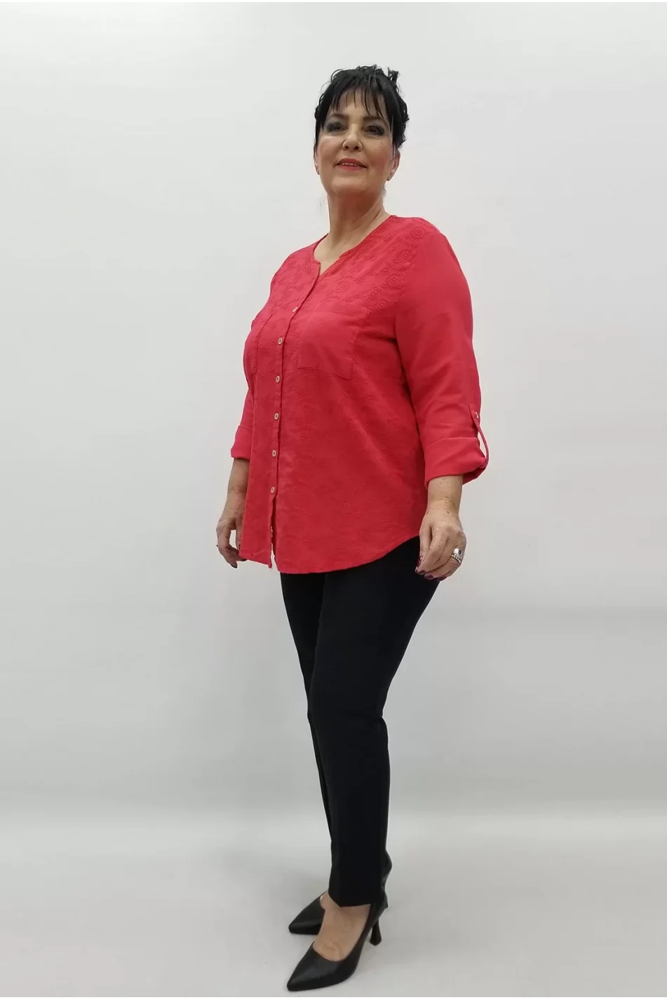 Miraggio Büyük Beden Gömlek 99565A KIRMIZI