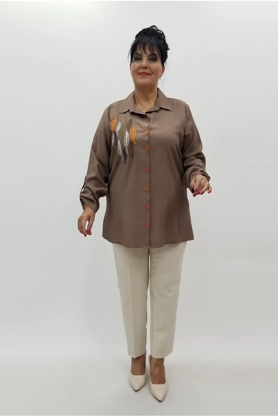 Miraggio Büyük Beden Gömlek 99670 KAHVE