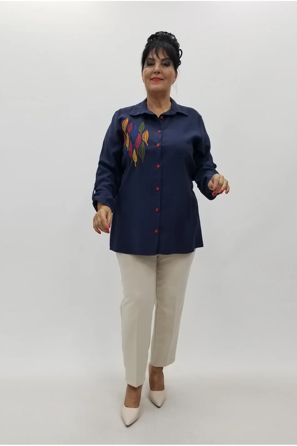 Miraggio Büyük Beden Gömlek 99670 LACİVERT