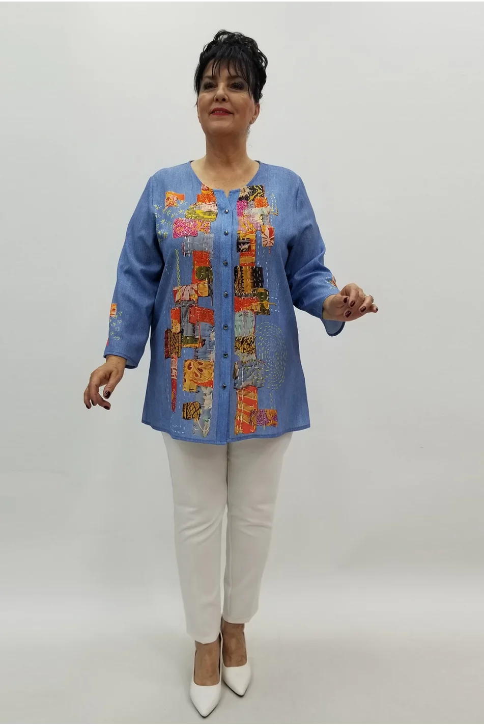 Miraggio Büyük Beden Gömlek 99675 MAVİ