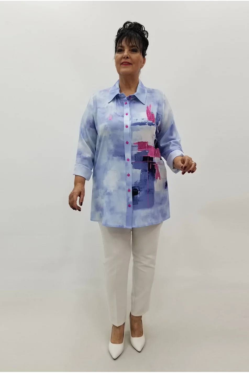 Miraggio Büyük Beden Gömlek 99678 MAVİ