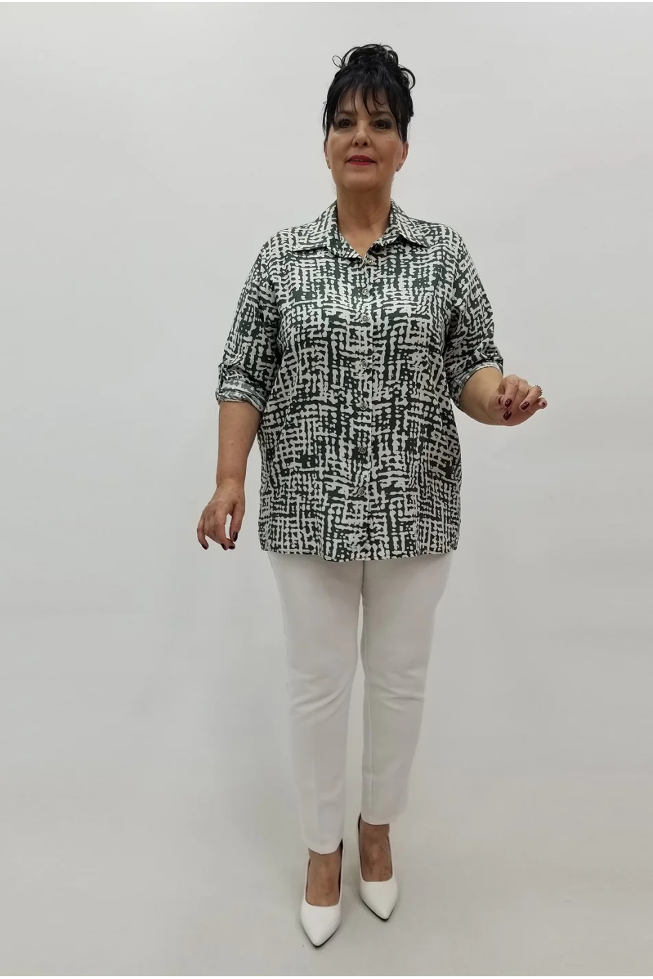 Miraggio Büyük Beden Gömlek 99696 HAKİ