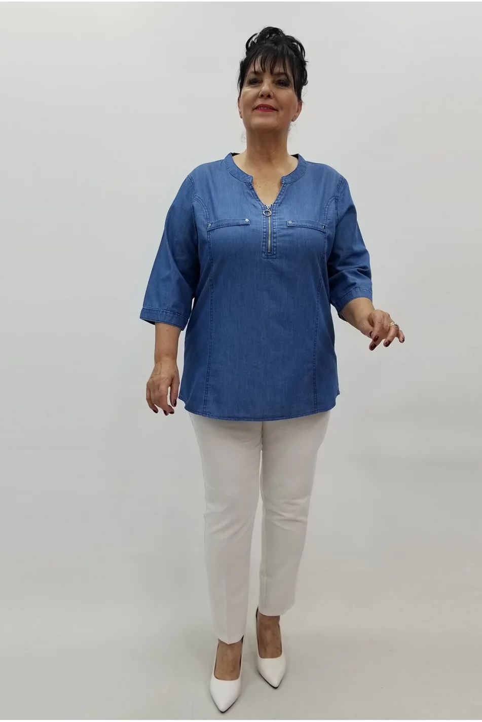 Miraggio Büyük Beden Gömlek 99705 KOT MAVİ
