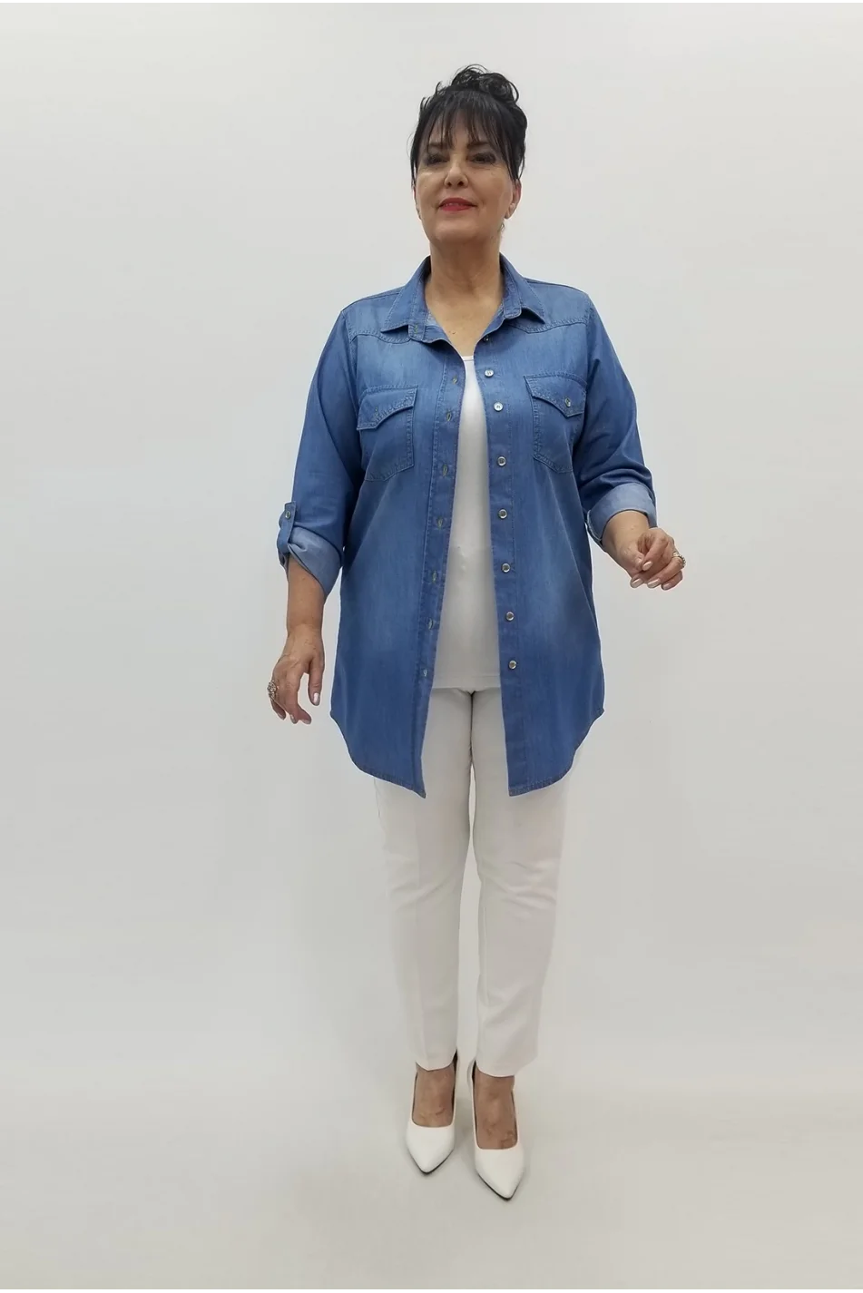 Miraggio Büyük Beden Gömlek 99738 KOT MAVİ