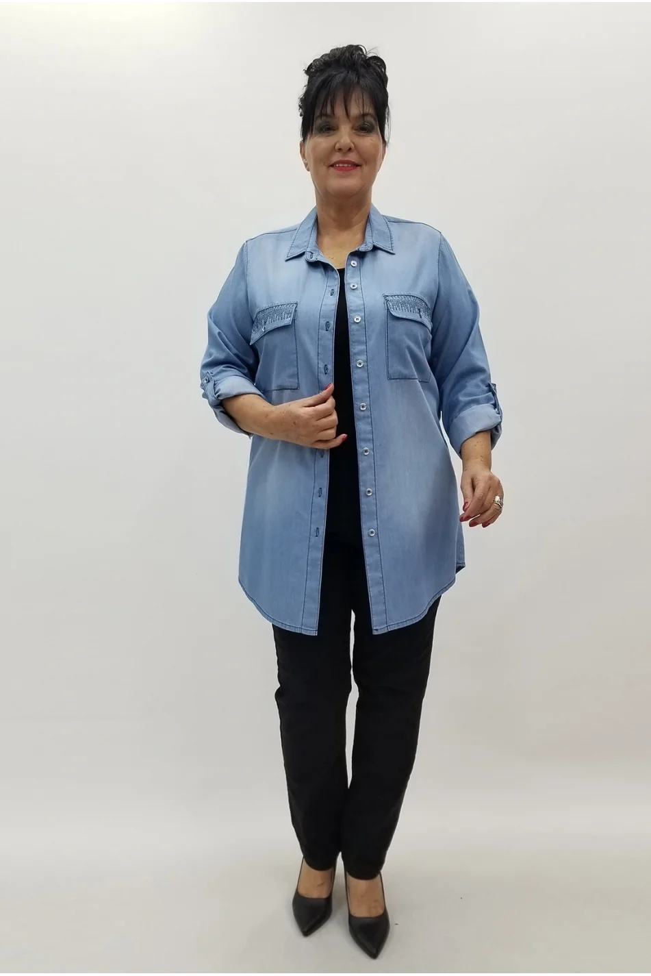 Miraggio Büyük Beden Gömlek 99739 KOT MAVİ