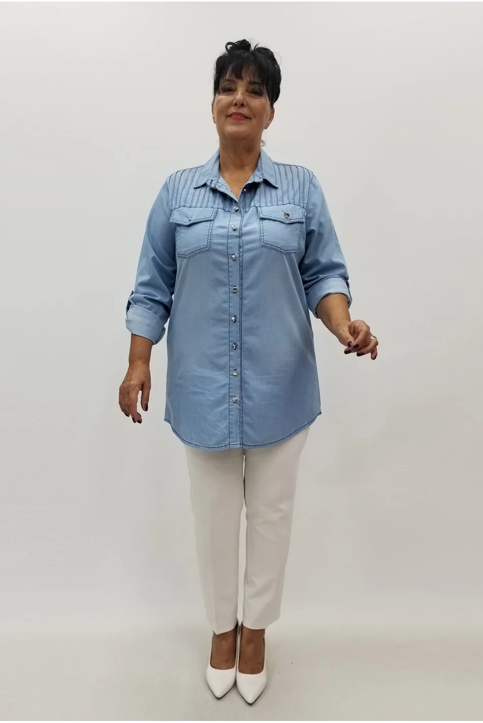 Miraggio Büyük Beden Gömlek 99740 KOT MAVİ