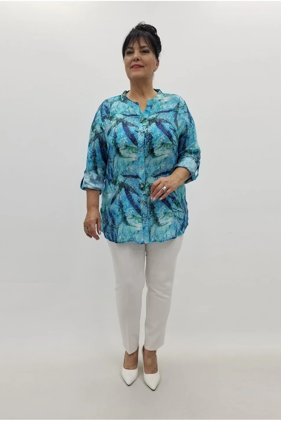 Miraggio Büyük Beden Gömlek 99748 TURKUAZ