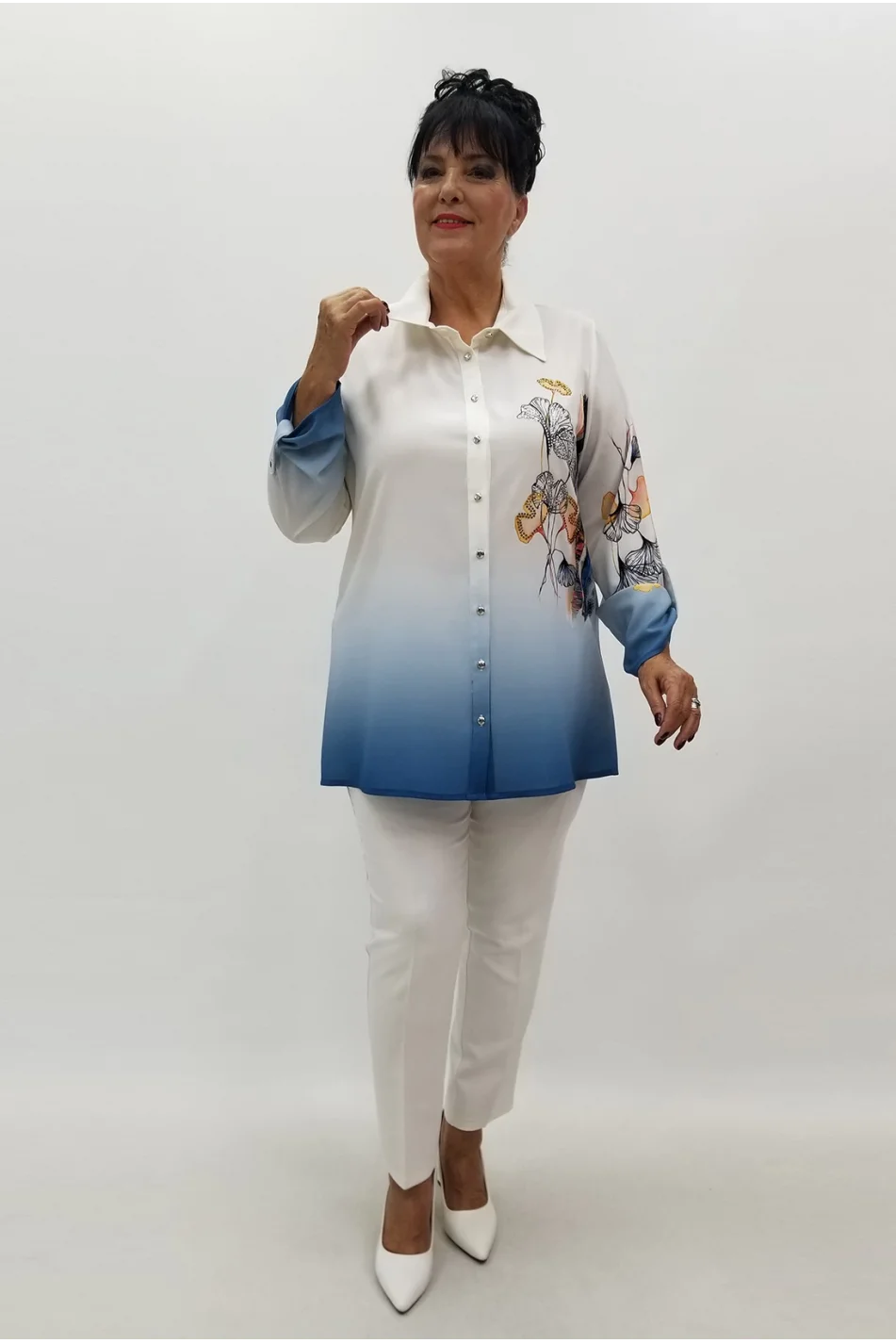 Miraggio Büyük Beden Gömlek 99763 MAVİ