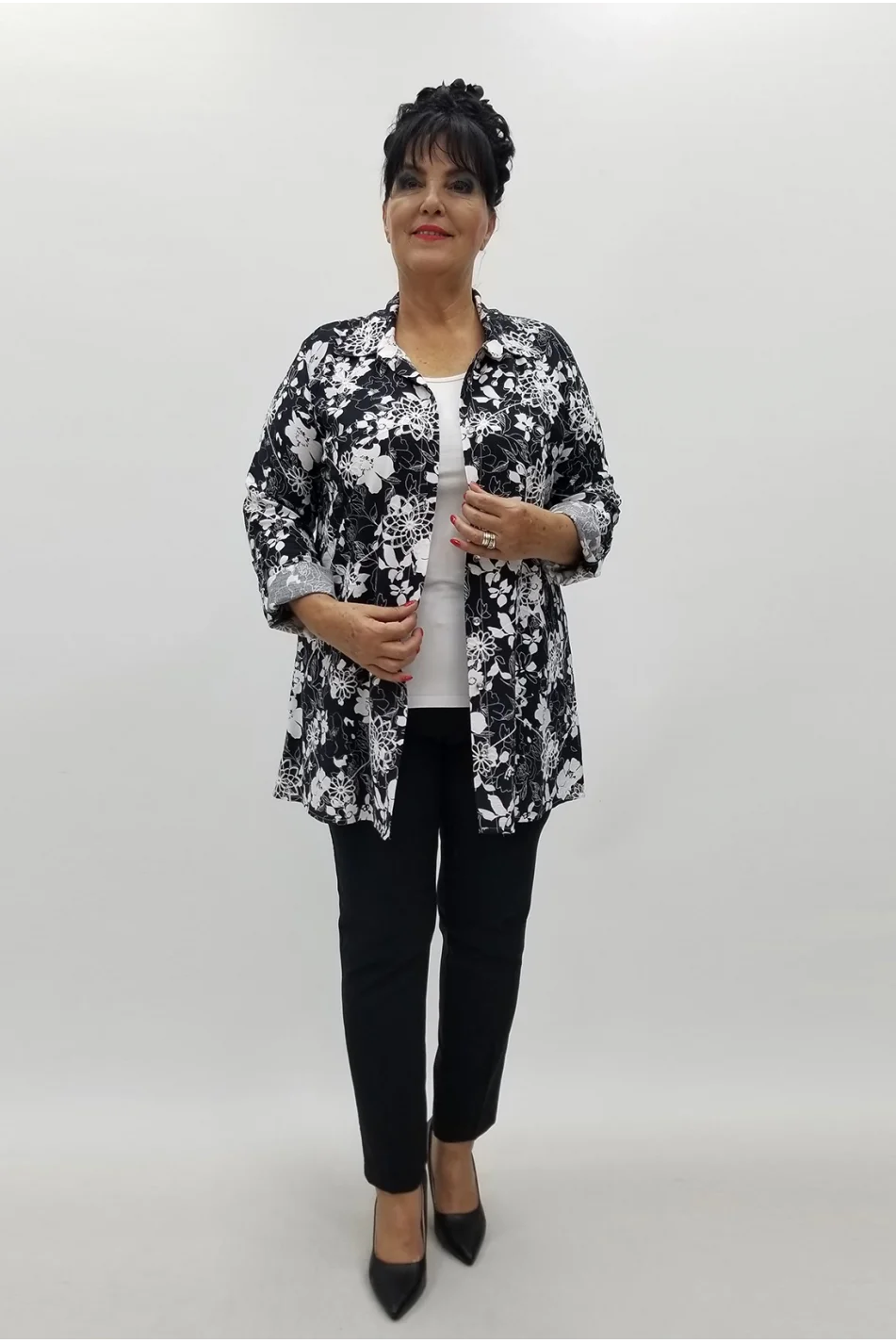 Miraggio Büyük Beden Gömlek 99959 SİYAH/BEYAZ