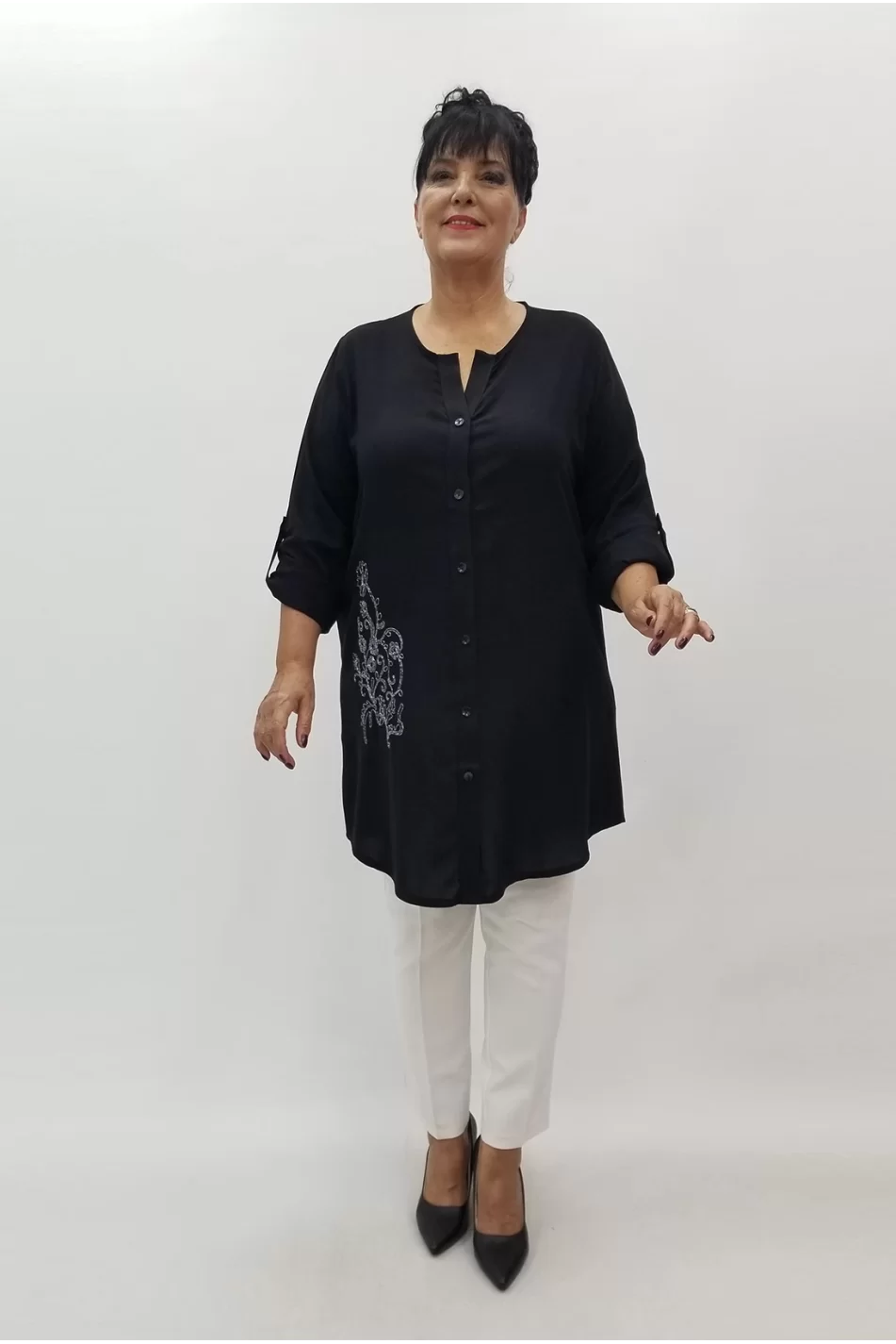 Miraggio Büyük Beden Gömlek 99960 SİYAH