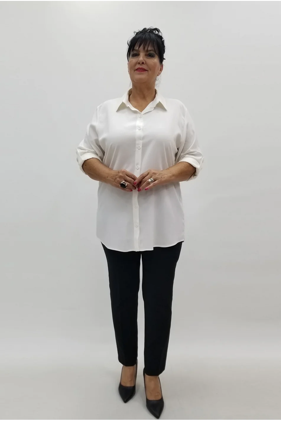 Miraggio Büyük Beden Gömlek 99972 EKRU