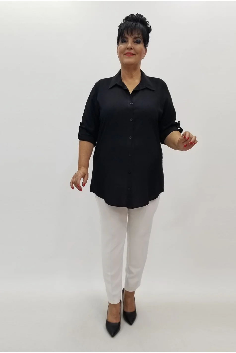 Miraggio Büyük Beden Gömlek 99972 SİYAH