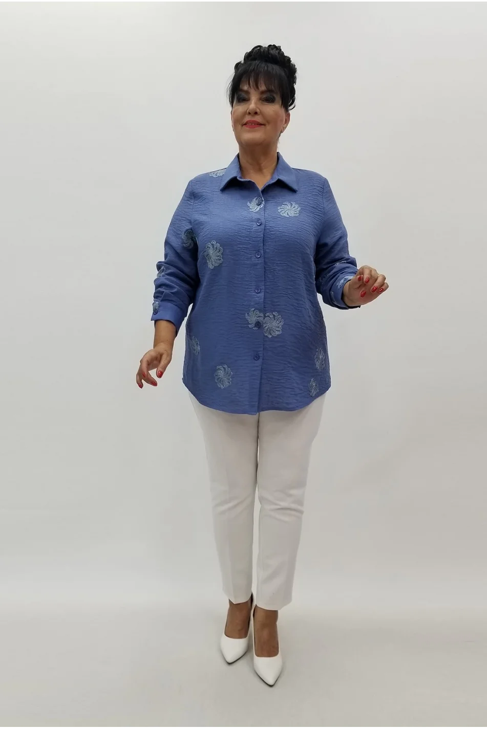 Miraggio Büyük Beden Gömlek 99974 İNDİGO