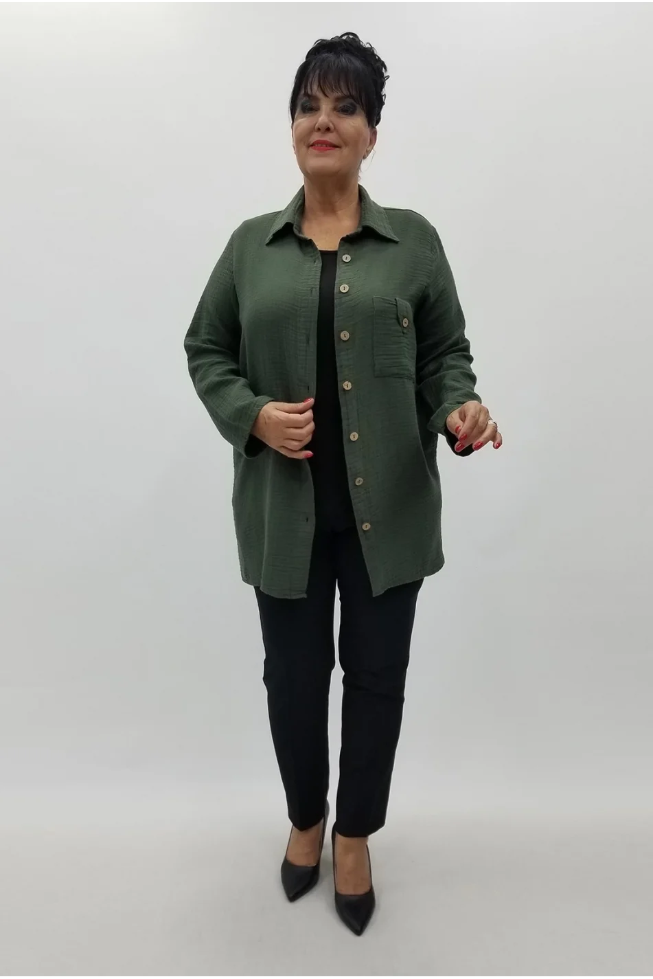 Miraggio Büyük Beden Gömlek 99979 HAKİ